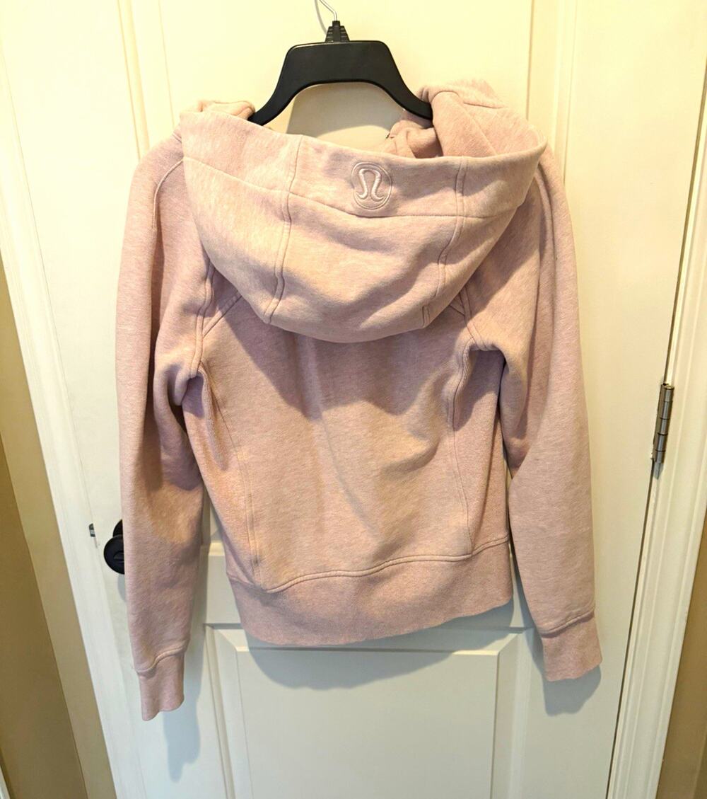 Lululemon Women’s Pink Full Zip Hooded Fleece Track Jacket Pockets Sz 6